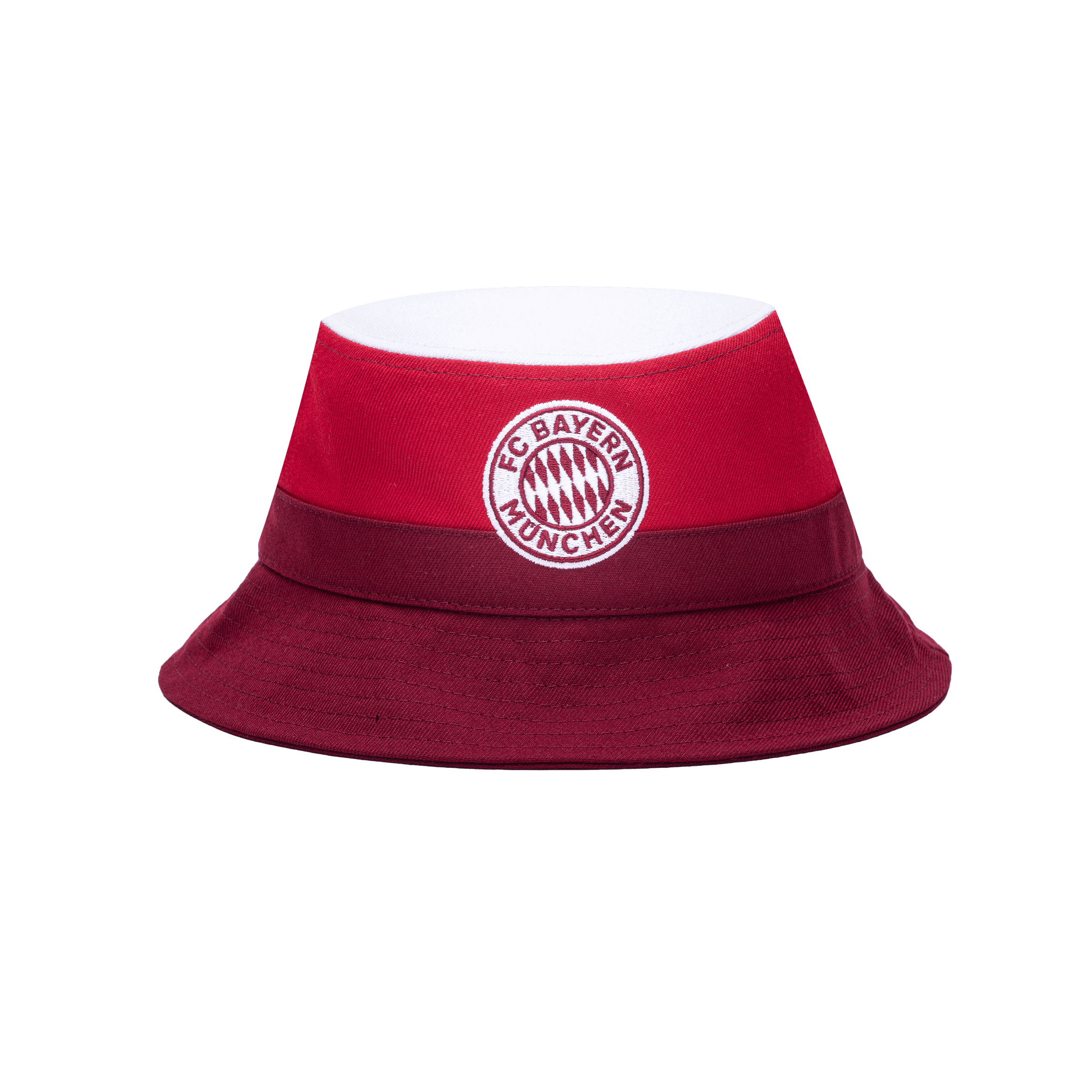 Bayern Munich Truitt Bucket hat in tri-color fabrication and team logo embroidery, in Red/White.