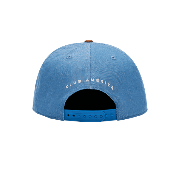 Back view of Club America Orion Snapback view team name embroidered on the back