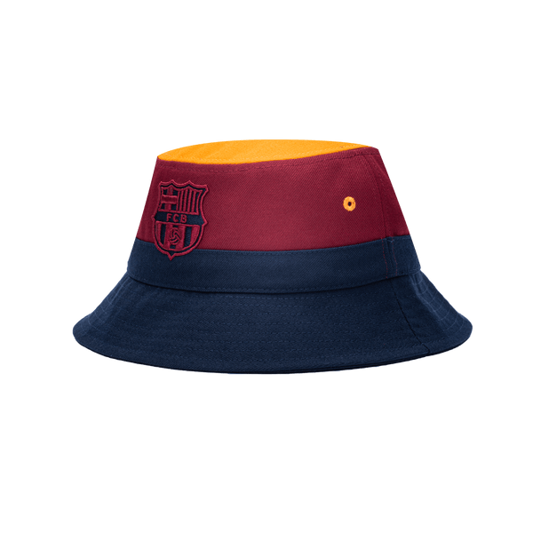 FC Barcelona Truitt Bucket hat in tri-color fabrication and team logo embroidery, in Navy/Red.