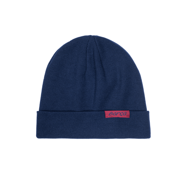 FC Barcelona 3000 ribbed beanie with team branded woven label on cuff, in Navy.