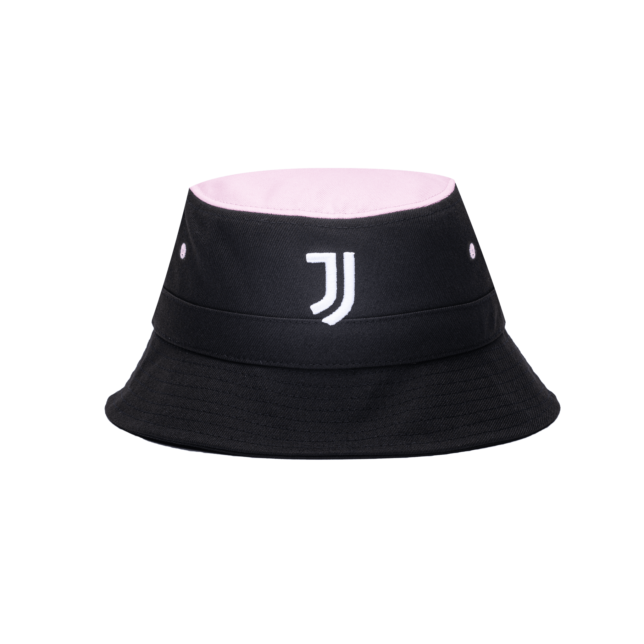 Juventus Truitt Bucket hat in tri-color fabrication and team logo embroidery, in Black/Pink.