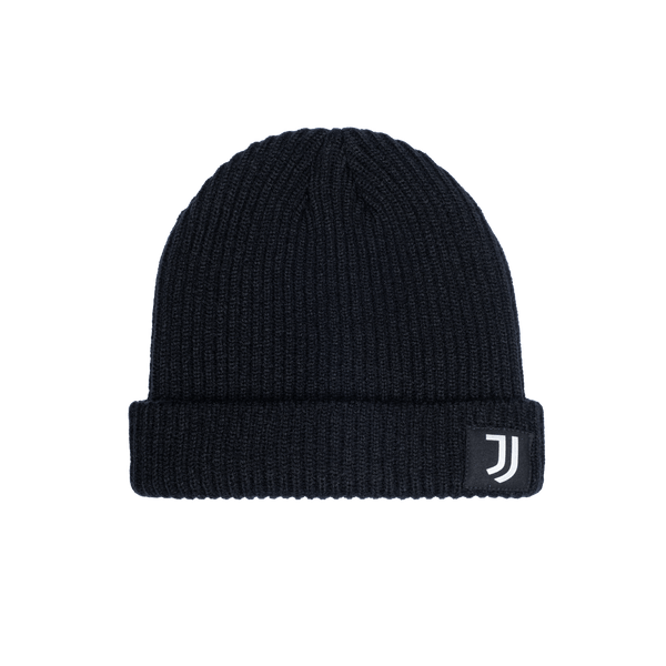 Juventus Watchman ribbed beanie with team branded patch on cuff, in Black.