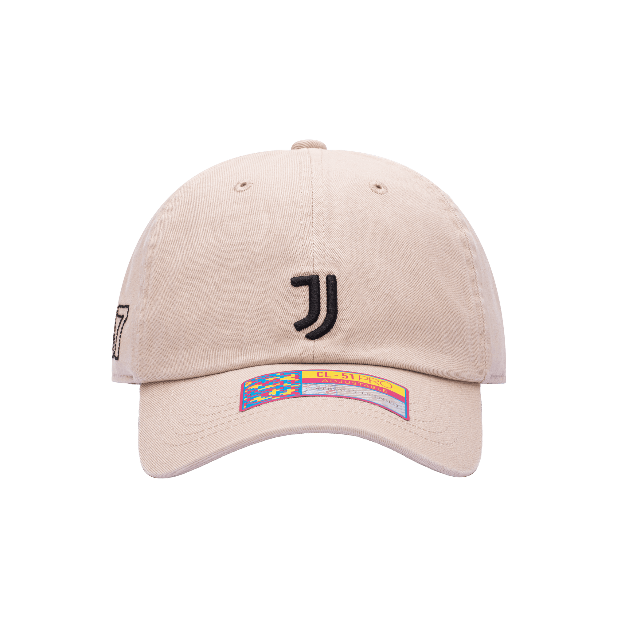 Front view of the Juventus Safari Classic Adjustable with low crown, curved brim, and adjustable strap, in brown.