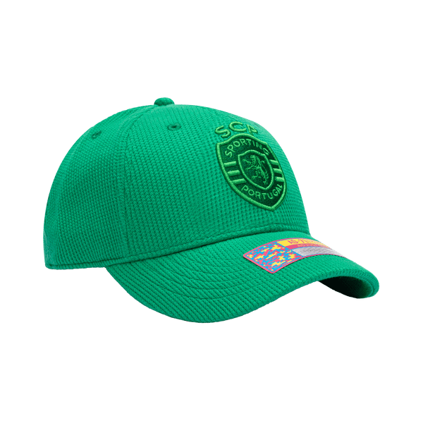 Side view of the Sporting Clube de Portugal Club Ink Adjustable with high crown, curved brim, and adjustable strap, in green.